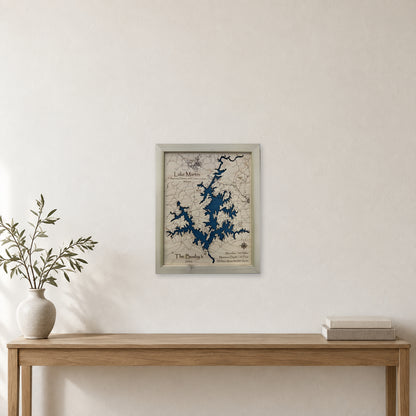 Martin Busby wood map — single layer, staged room mockup