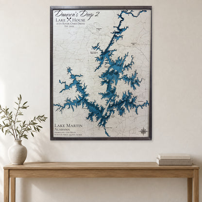 Martin Damron wood map — multilayer, staged room mockup