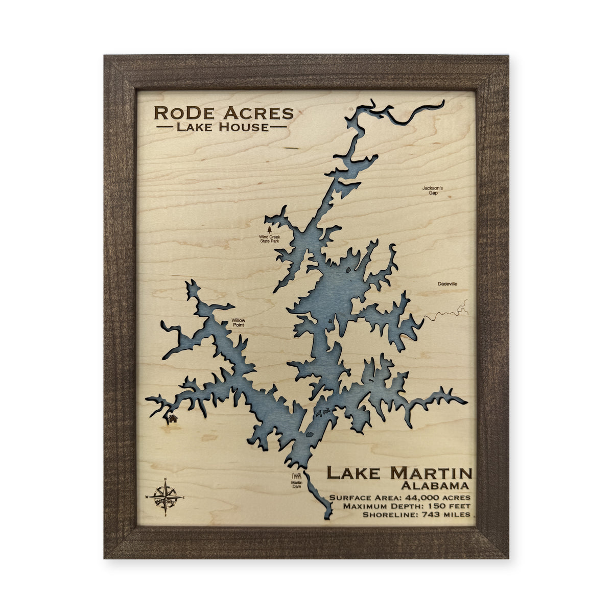 Martin Rode Acres wood map — single layer, white background