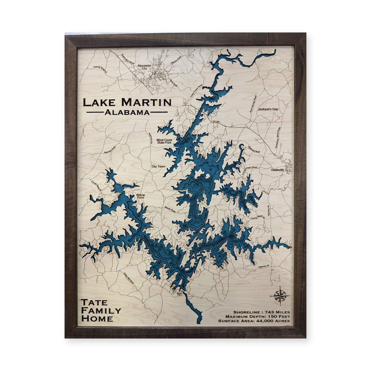 Martin Tate wood map — multilayer, white background