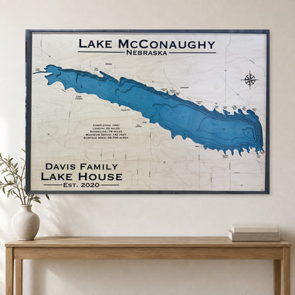 Mcconaughy Davis wood map — multilayer, staged room mockup