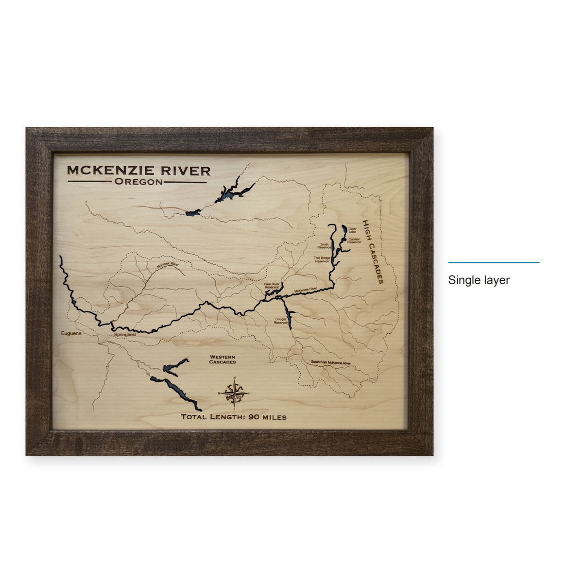 Mckenzie River wood map — single layer, layer option shown