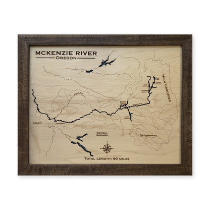 Mckenzie River wood map — single layer, white background