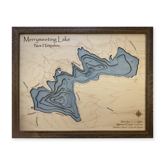 Merrymeeting Lake wood map — multilayer, white background