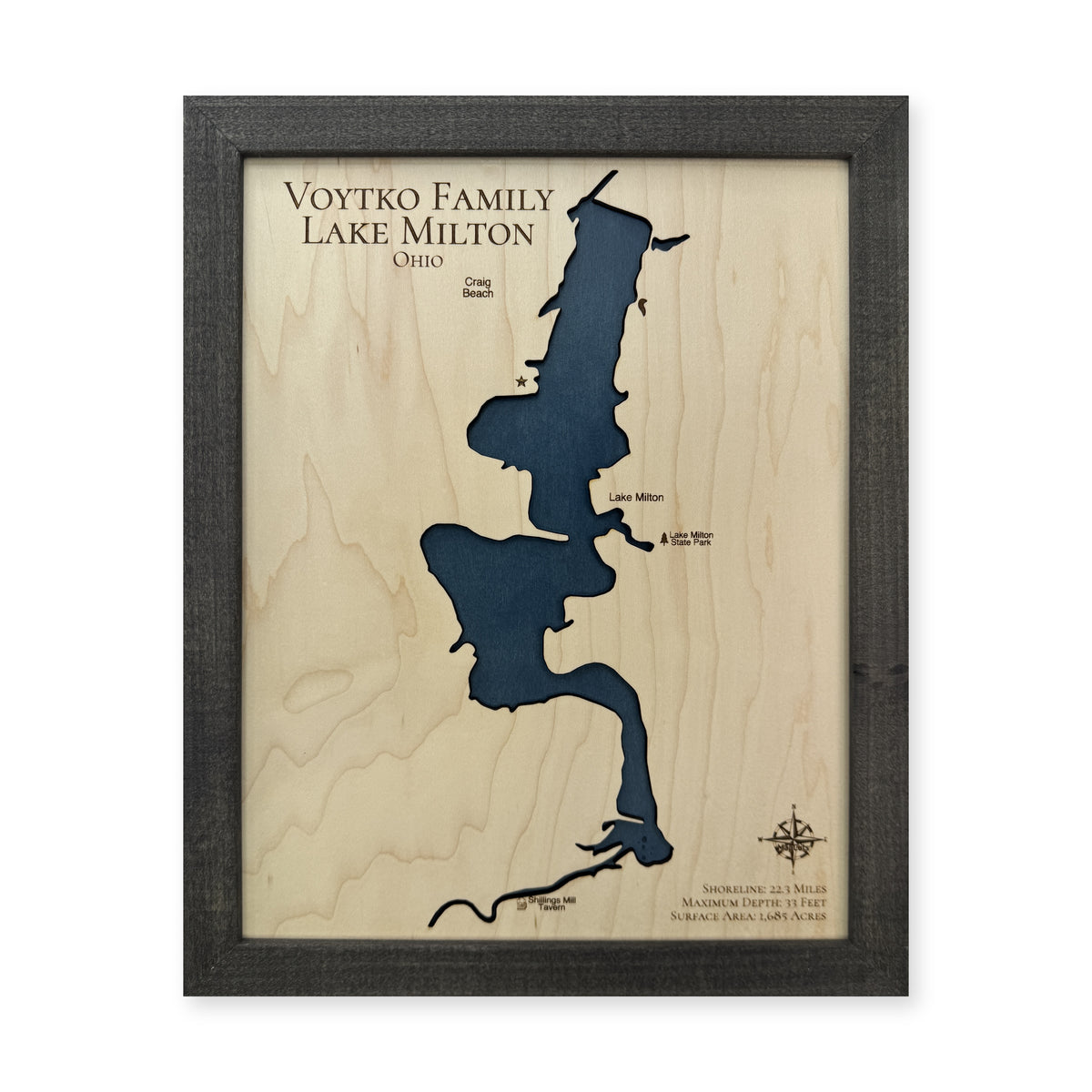 Milton Voytko wood map — single layer, white background