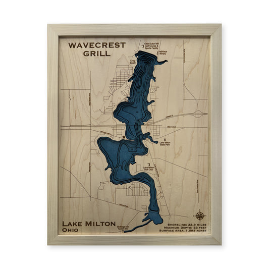 Lake Milton, Ohio, Wood Map — multilayer example, on a white background
