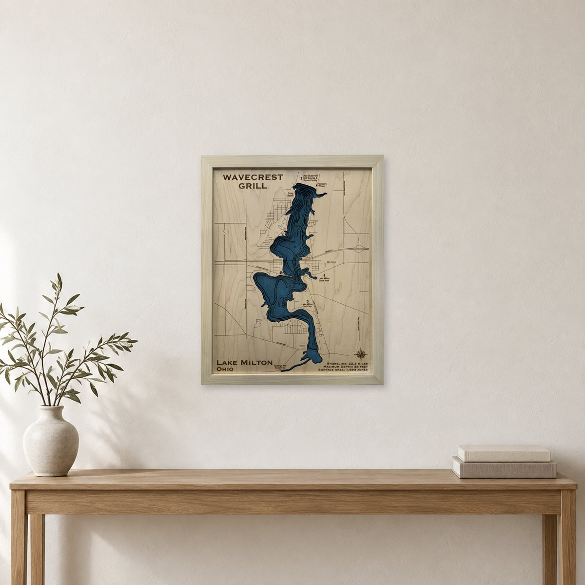 Lake Milton, Ohio, Wood Map — multilayer example, staged room mockup