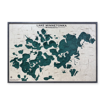 Minnetonka Pantone Large wood map — multilayer, white background