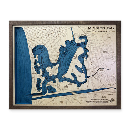 Mission Bay Multi wood map — multilayer, white background