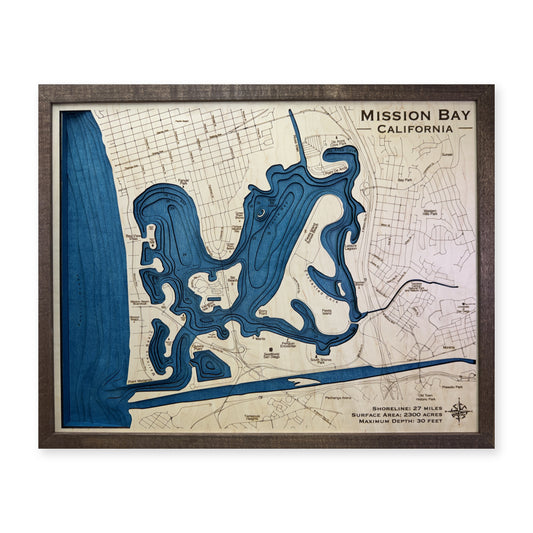 Mission Bay Multi wood map — multilayer, white background