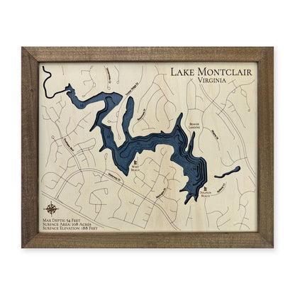 Montclair Multilayer wood map — multilayer, white background