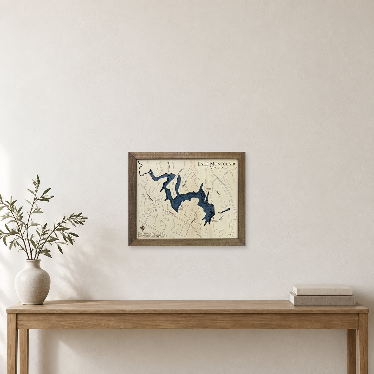 Montclair Multilayer wood map — multilayer, staged room mockup