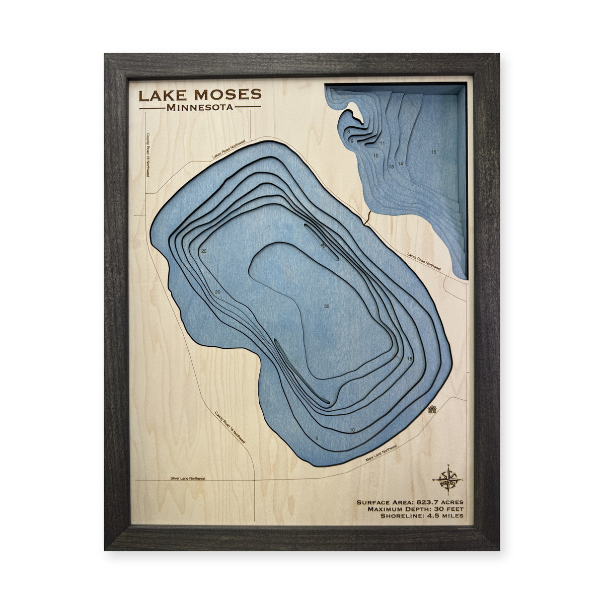 Moses Multilayer wood map — multilayer, white background