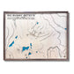 Topographic 3D wooden map of Mount Washington with ski resort and personalized text. 