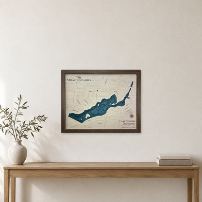 Naomi Strazdus wood map — multilayer, staged room mockup
