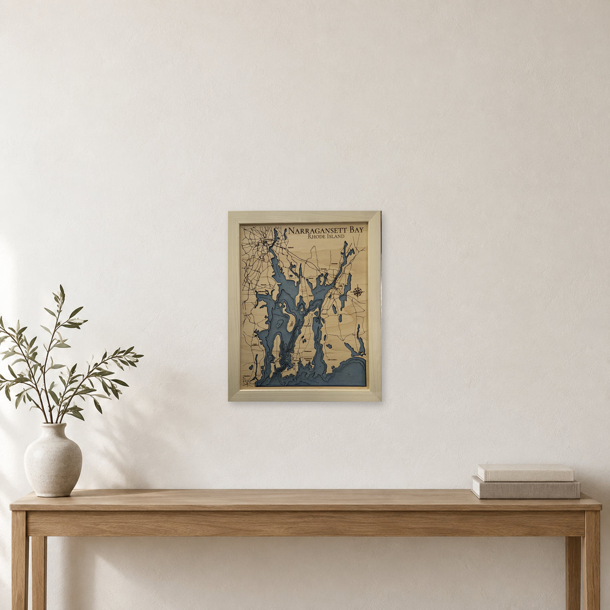 Narragansett Coughlin wood map — multilayer, staged room mockup
