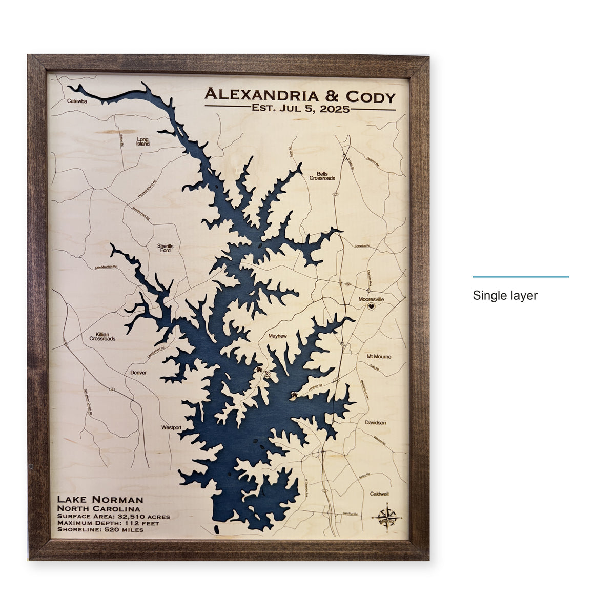Norman Alexandria wood map — single layer, layer option shown