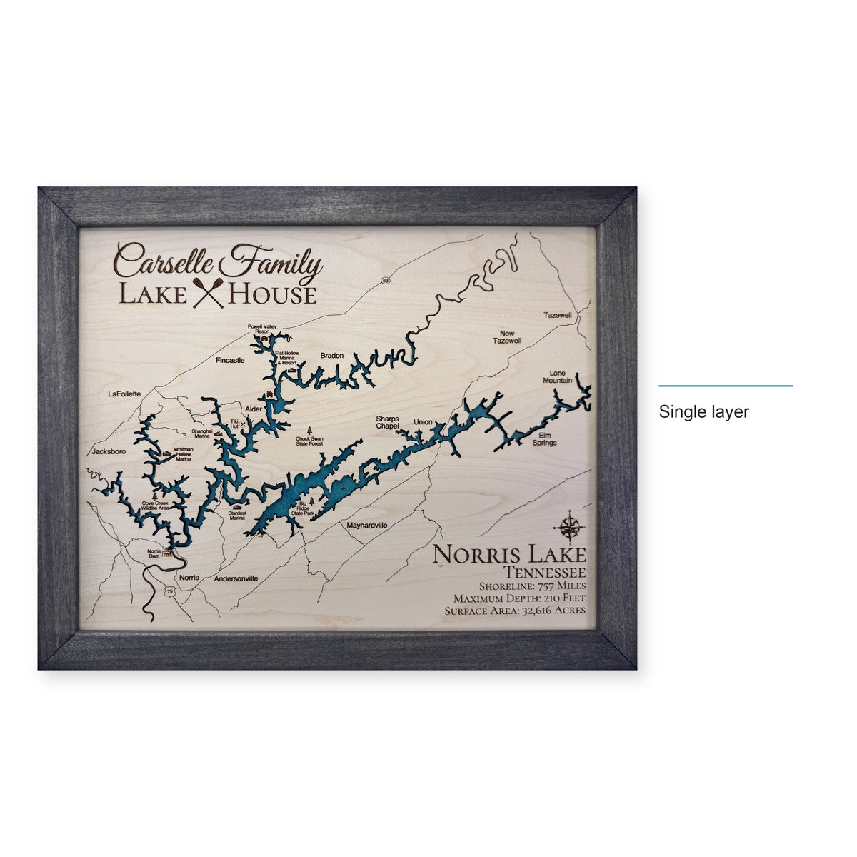 Norris Carselle wood map — single layer, layer option shown