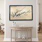 Custom Norris Lake map hanging on a wall above a table with decorative items. 