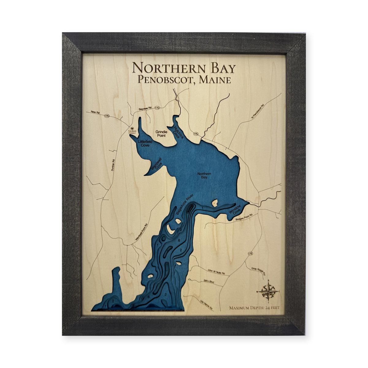 Northern Bay wood map — multilayer, white background