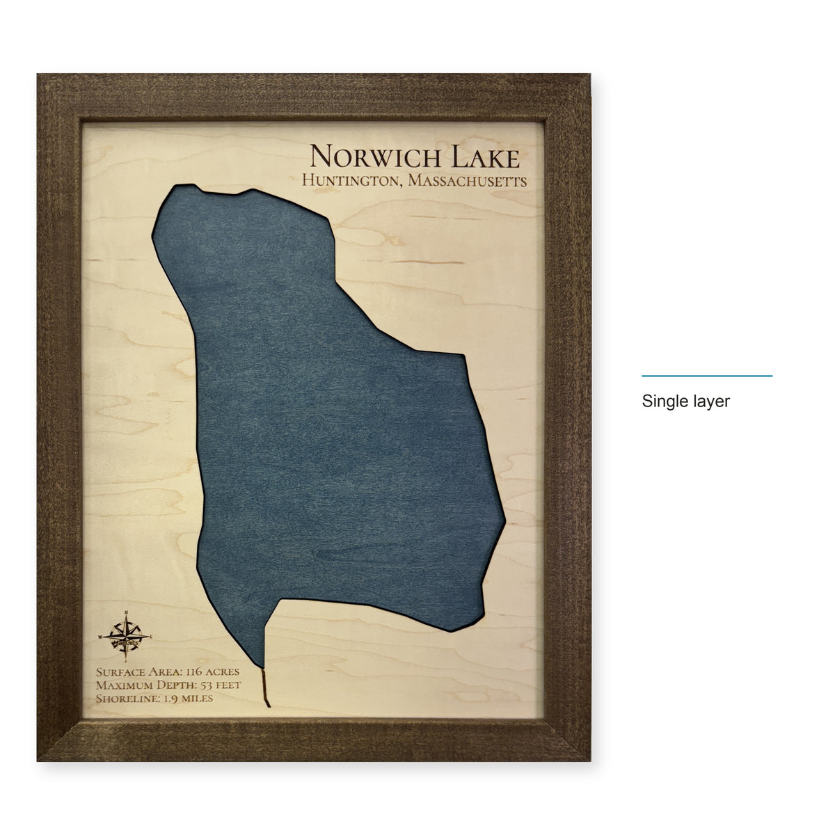Norwich Lake wood map — single layer, layer option shown