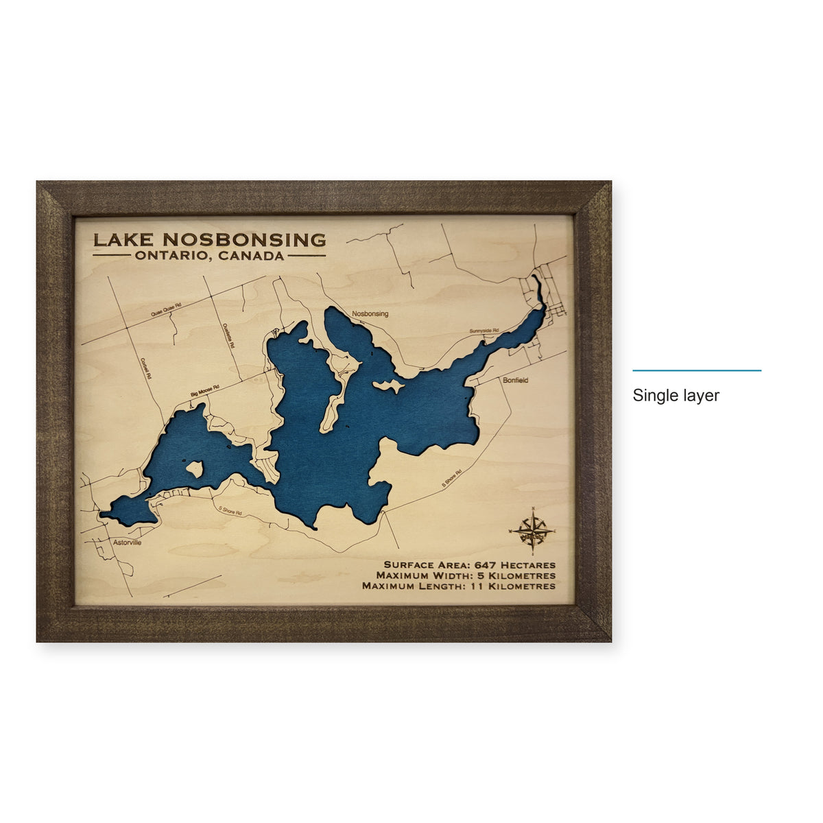 Nosbonsing Walnut wood map — single layer, layer option shown