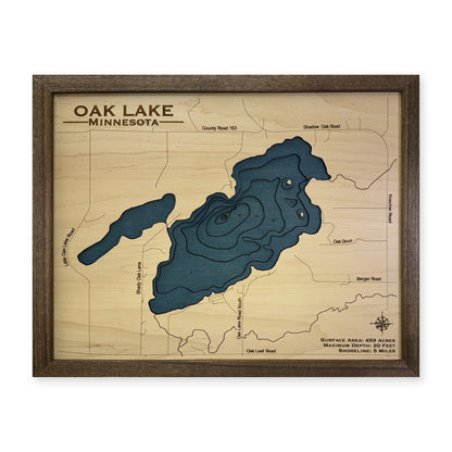 Oak Minnesota wood map — multilayer, white background