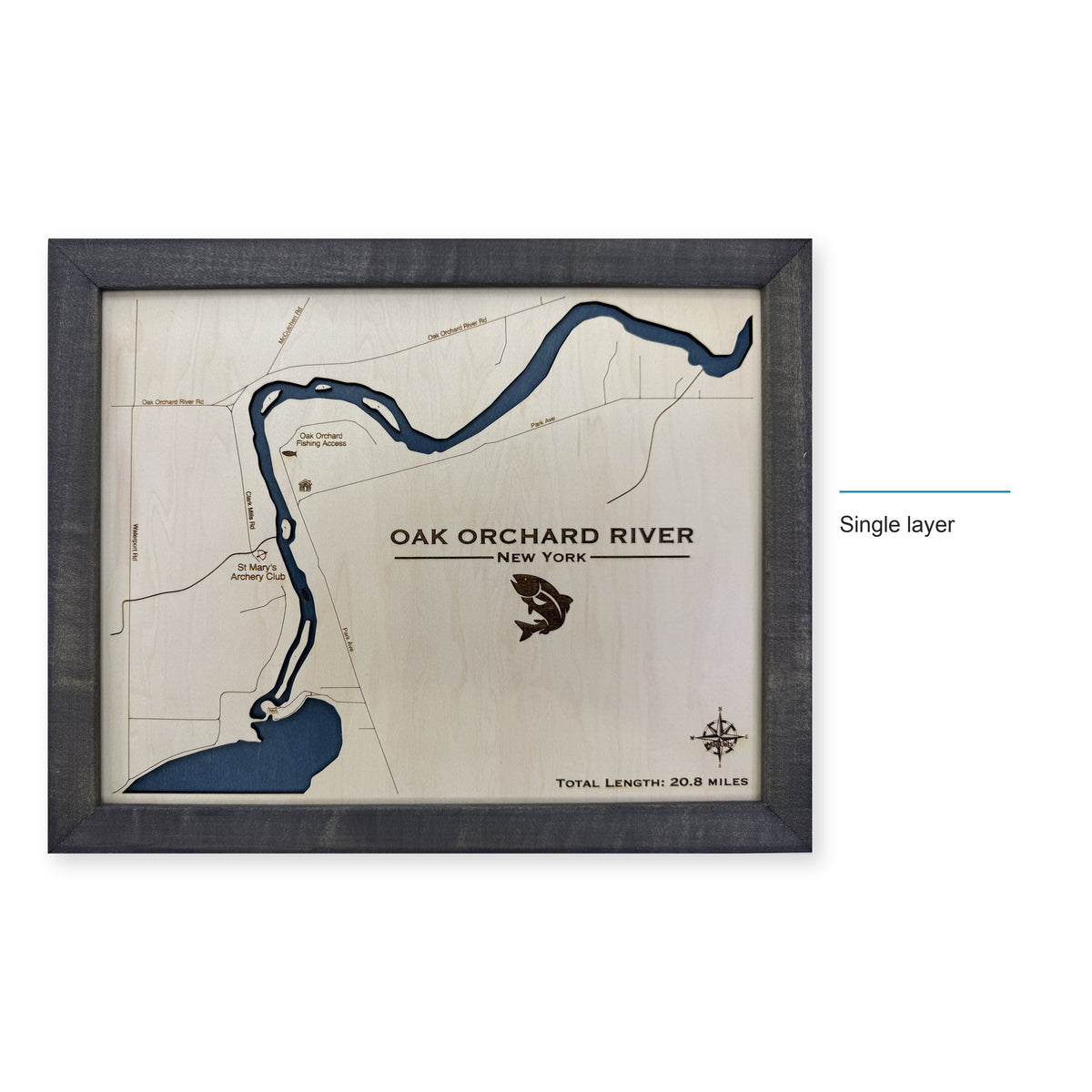 Oak Orchard River wood map — single layer, layer option shown
