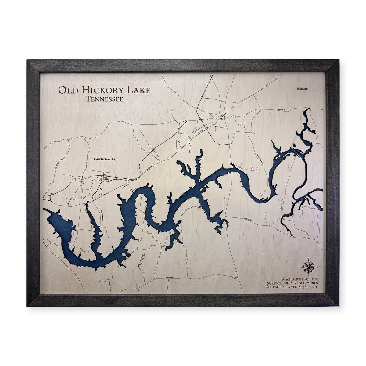 Old Hickory Charcoal wood map — single layer, white background