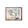 Framed wooden golf map of Old Sandwich Golf Club on a white background.