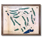 Wooden map of Old Sandwich Golf Club, Plymouth, MA, with a walnut brown frame.