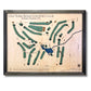 Wooden map of Old York Road Country Club with green golf course layout and black frame.
