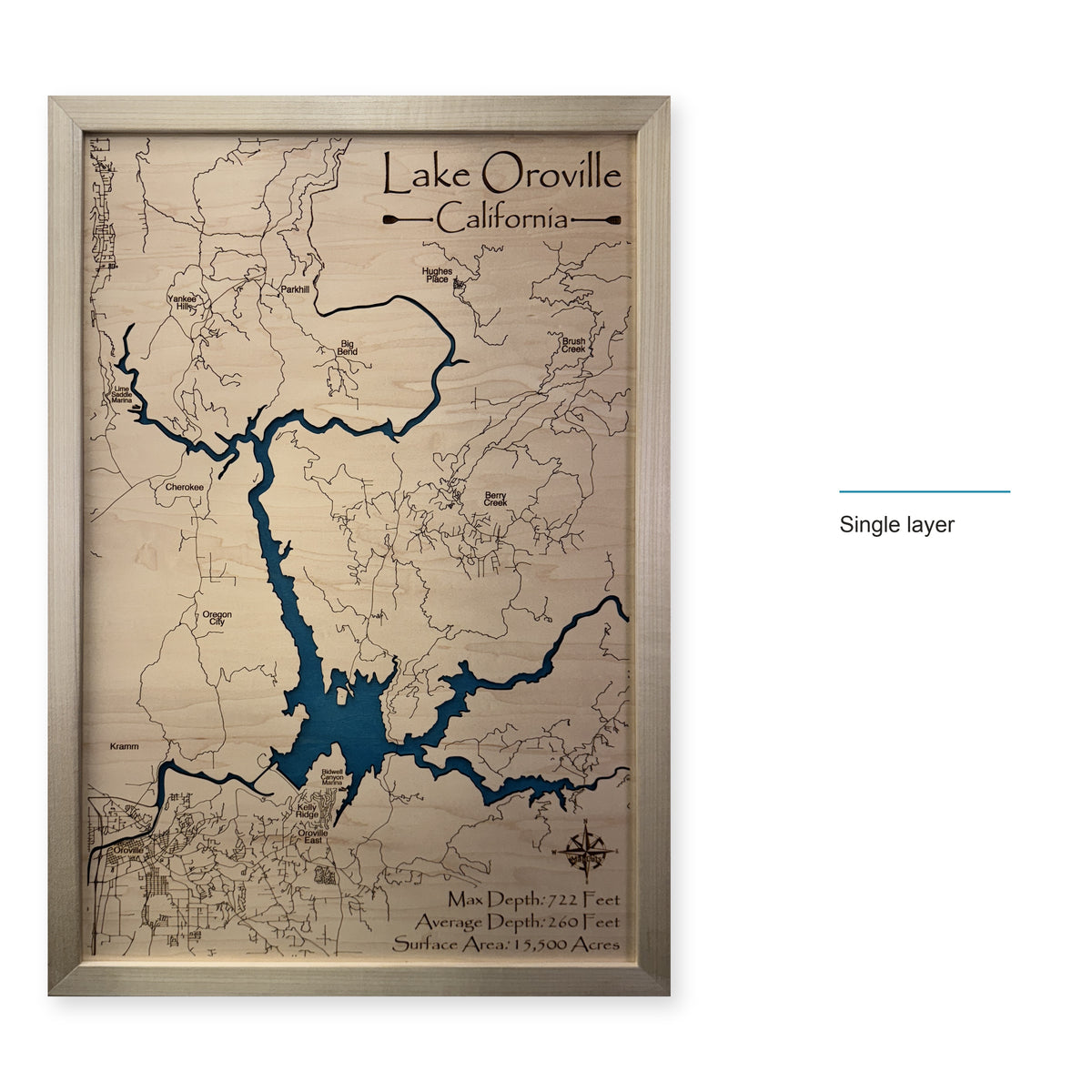 Oroville Natural wood map — single layer, layer option shown
