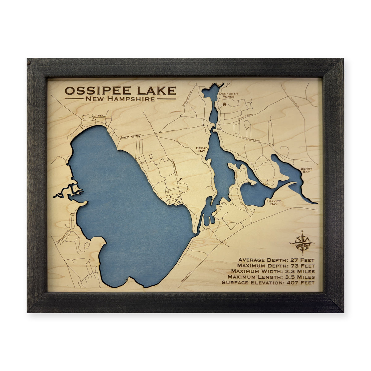 Ossipee Single wood map — single layer, white background