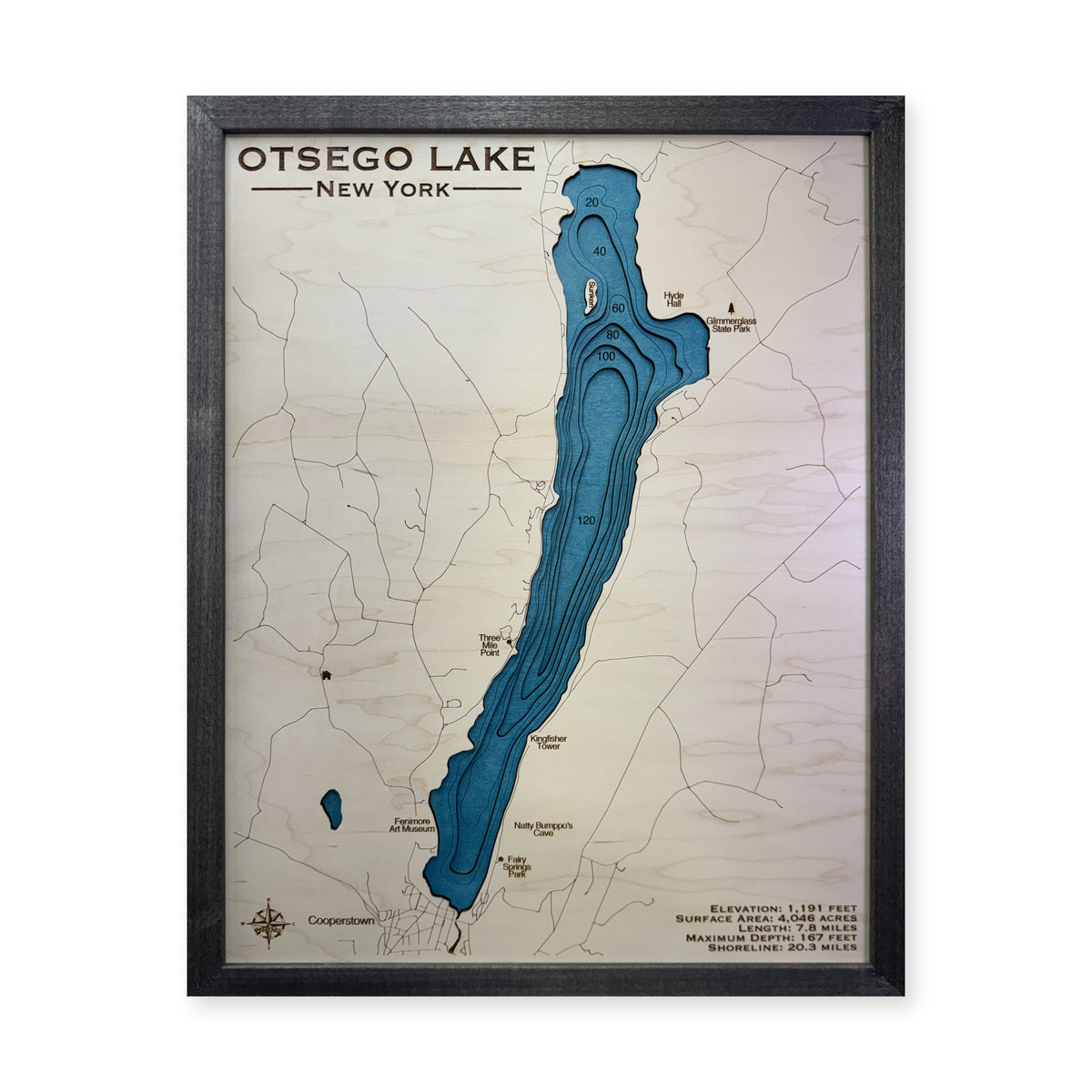 Otsego Multi wood map — multilayer, white background