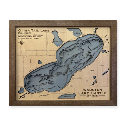 Otter Tail Wadsten wood map — multilayer, white background