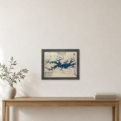 Ouachita Roberson wood map — multilayer, staged room mockup