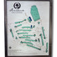 A wooden map of Overlook Golf course with their logo. 