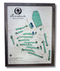 A wooden map of Overlook Golf course with their logo. 