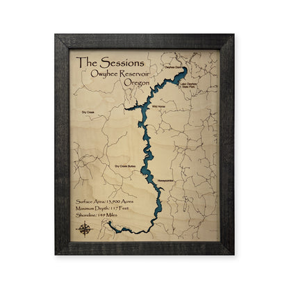 Owyhee Sessions wood map — single layer, white background