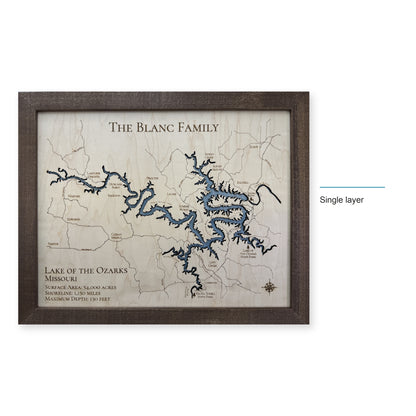 Ozarks Blanc wood map — single layer, layer option shown