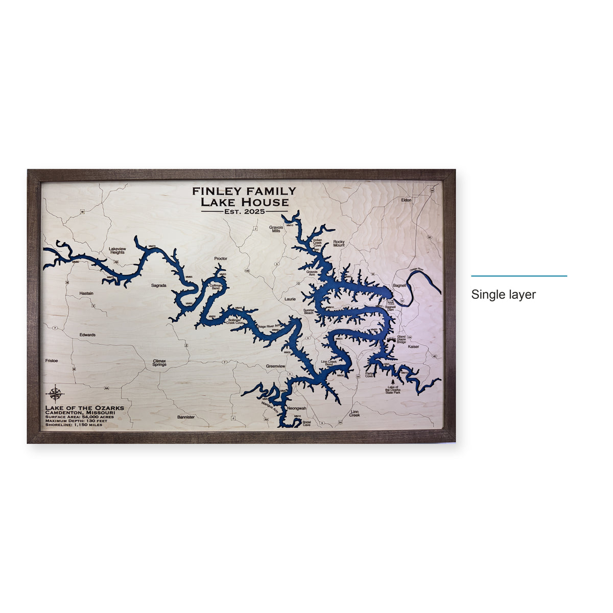 Ozarks Finley wood map — single layer, layer option shown