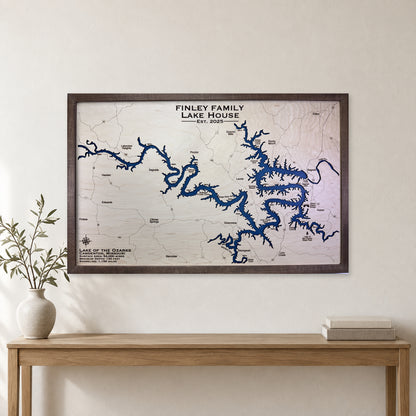 Ozarks Finley wood map — single layer, staged room mockup