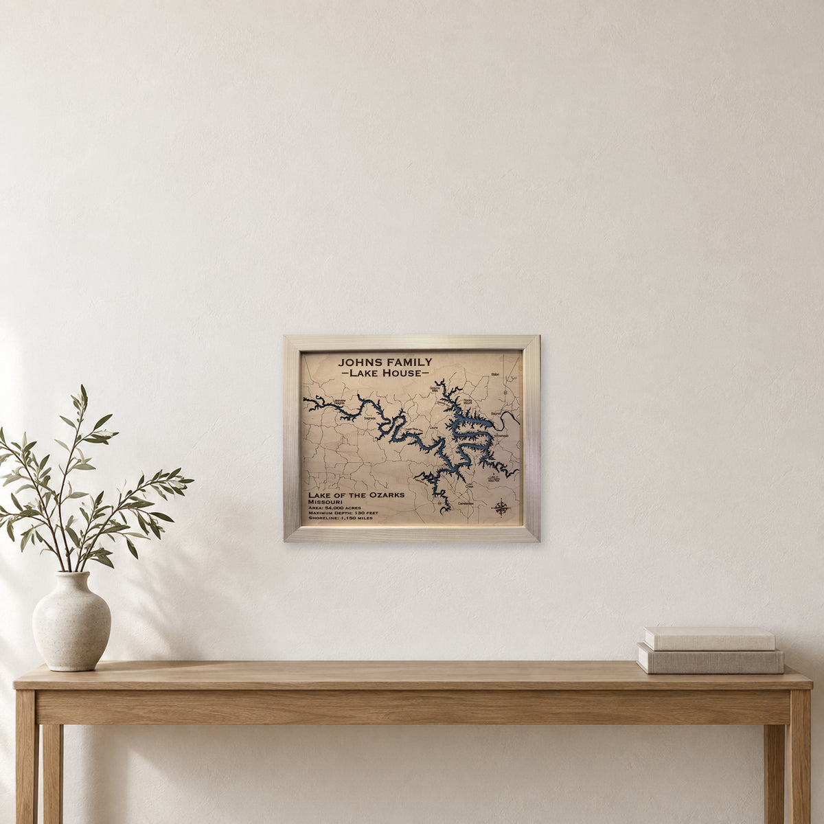 Ozarks Johns wood map — single layer, staged room mockup