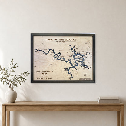 Ozarks Lonker wood map — single layer, staged room mockup
