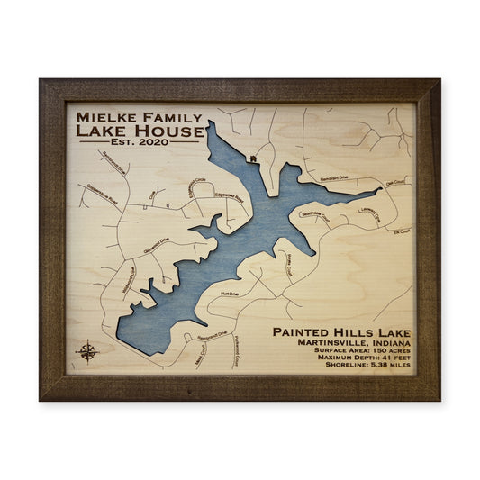 Painted Hills Lake wood map — single layer, white background