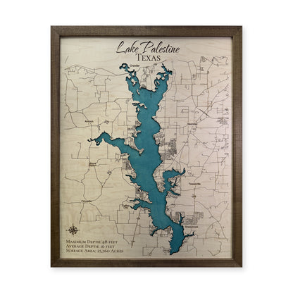 Palestine Walnut Single wood map — single layer, white background