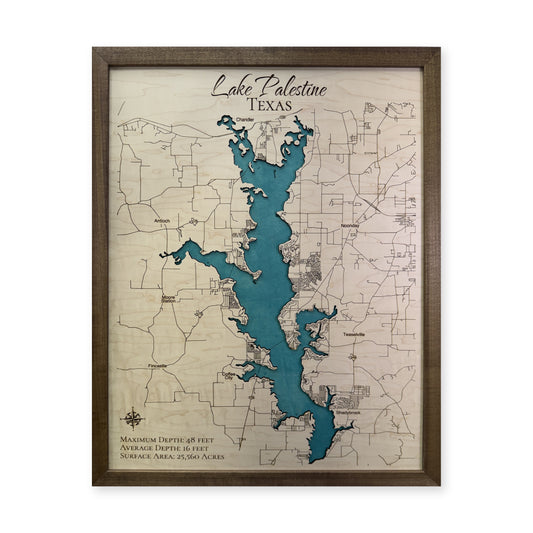 Palestine Walnut Single wood map — single layer, white background