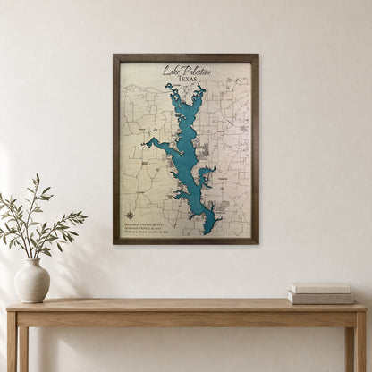 Palestine Walnut Single wood map — single layer, staged room mockup