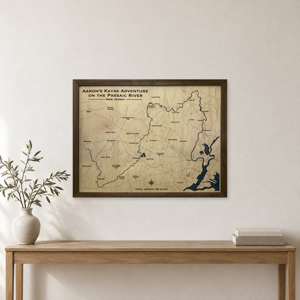 Passaic Goodell wood map — single layer, staged room mockup